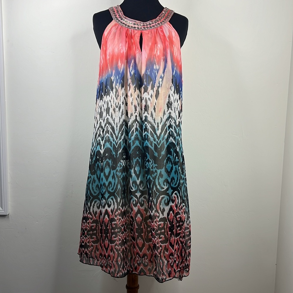 MLLE GABRIELLE Embellished Halter Dress S